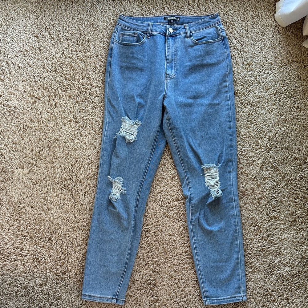 Misguided Distressed Blue Women's Jeans